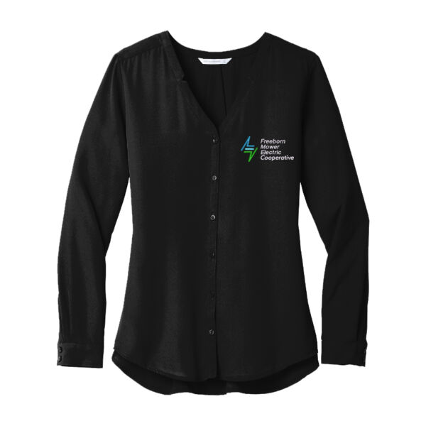 FMEC - Port Authority ® Ladies Long Sleeve Button Front Blouse Thumbnail
